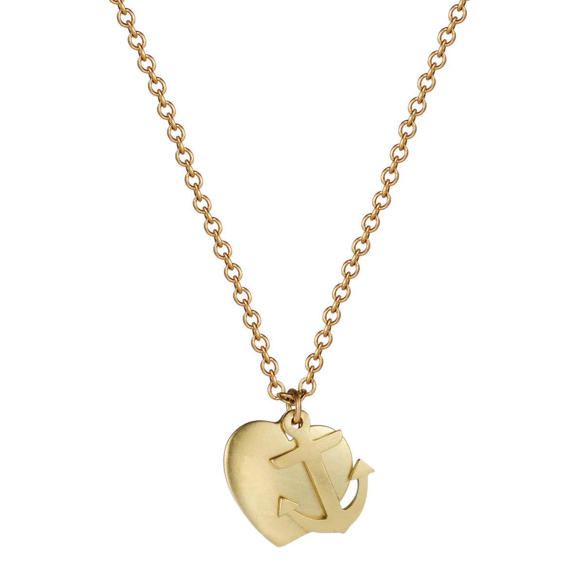 18K Gold New York Presbyterian Heart and Anchor Pendant