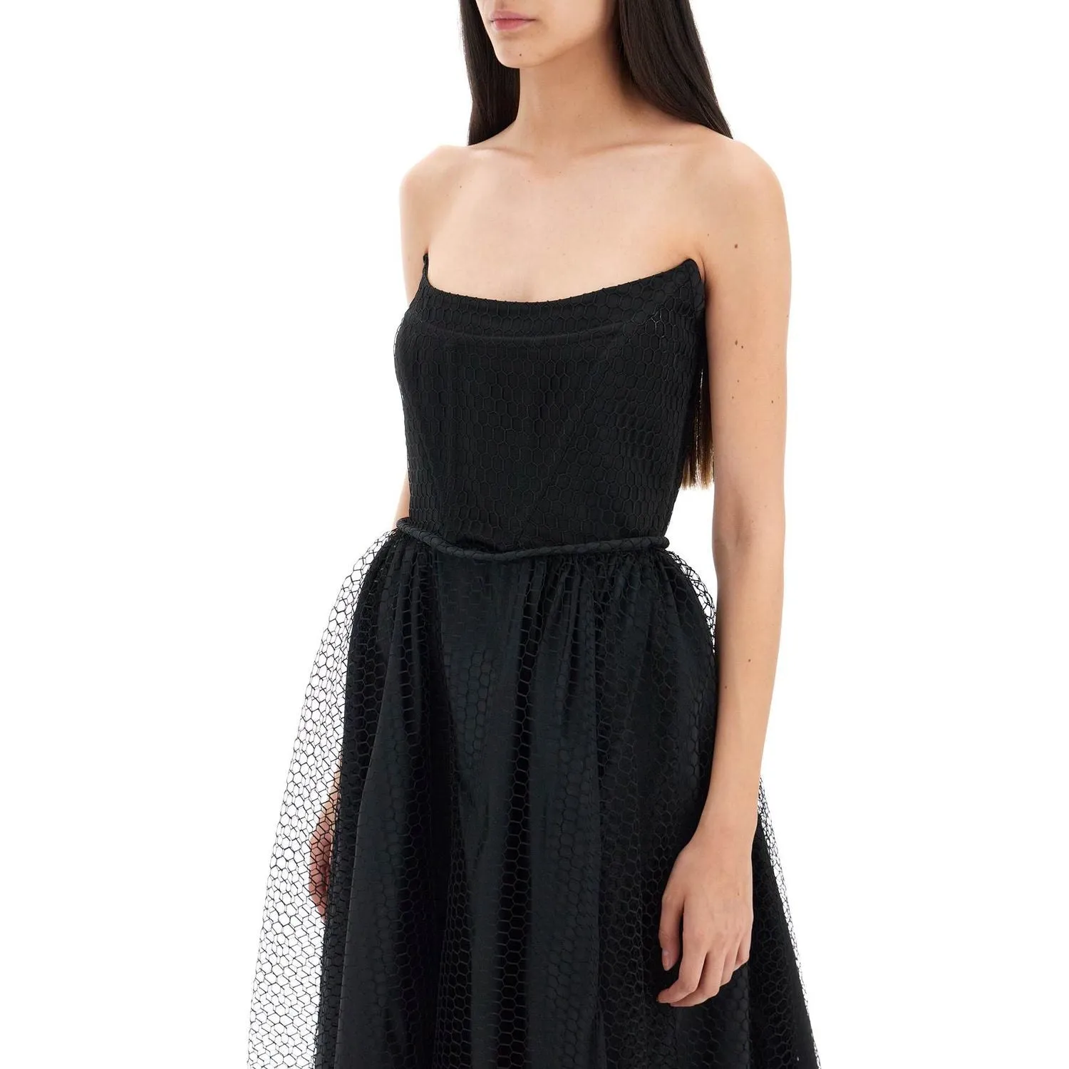 1913 Dresscode midi mesh bustier dress