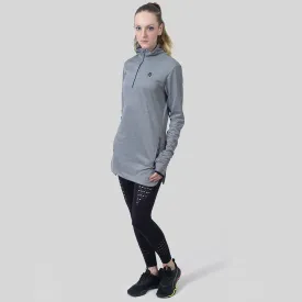 3/4 Zipper Covered Top (Grey Melange)