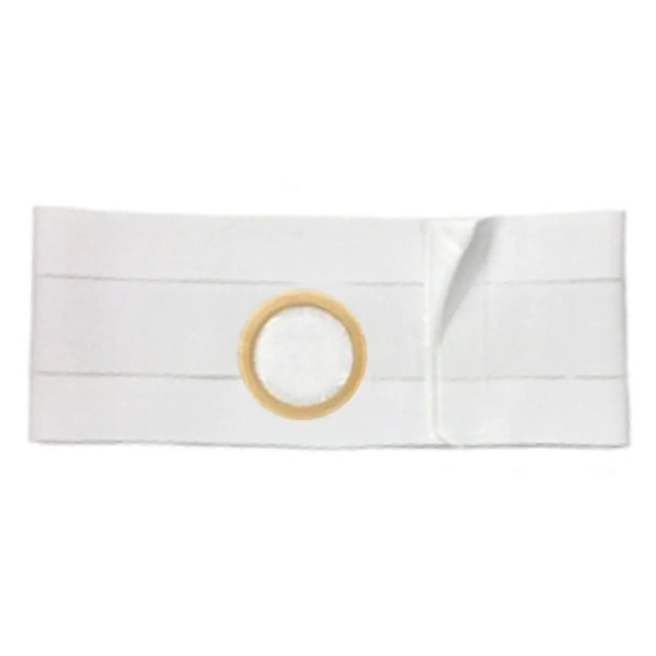 5" White, Regular Elastic, Flat Panel Belt, Medium, 3-1/4" Center Opening