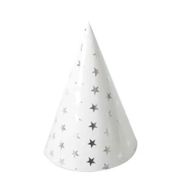 6pk Cardboard Party Hats - Foil Stars