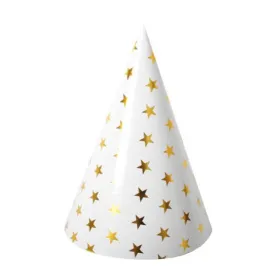 6pk Cardboard Party Hats - Foil Stars