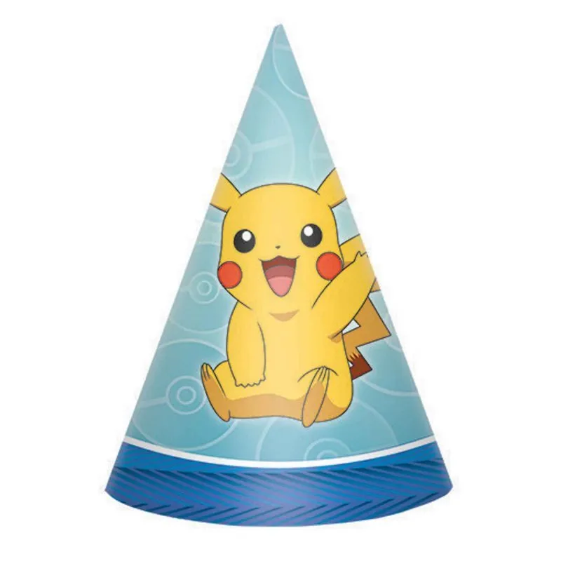 8pk Licensed Pokemon Core Party Hats