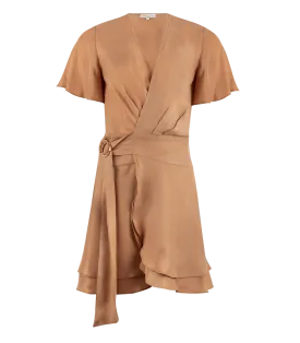 Amanda Short Wrap Dress Nude