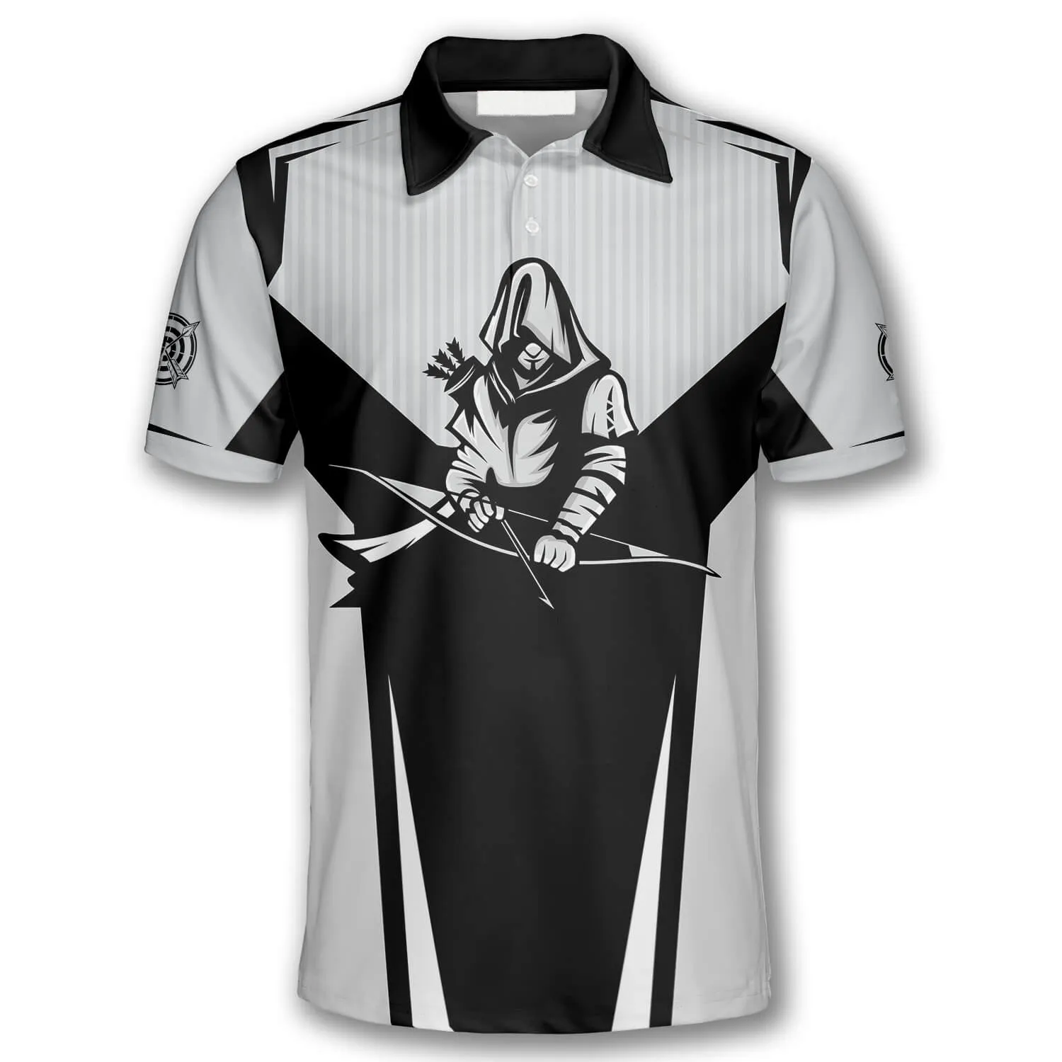 Archer Black White Version Custom Archery Shirts for Men, Personalized Archery Shirt