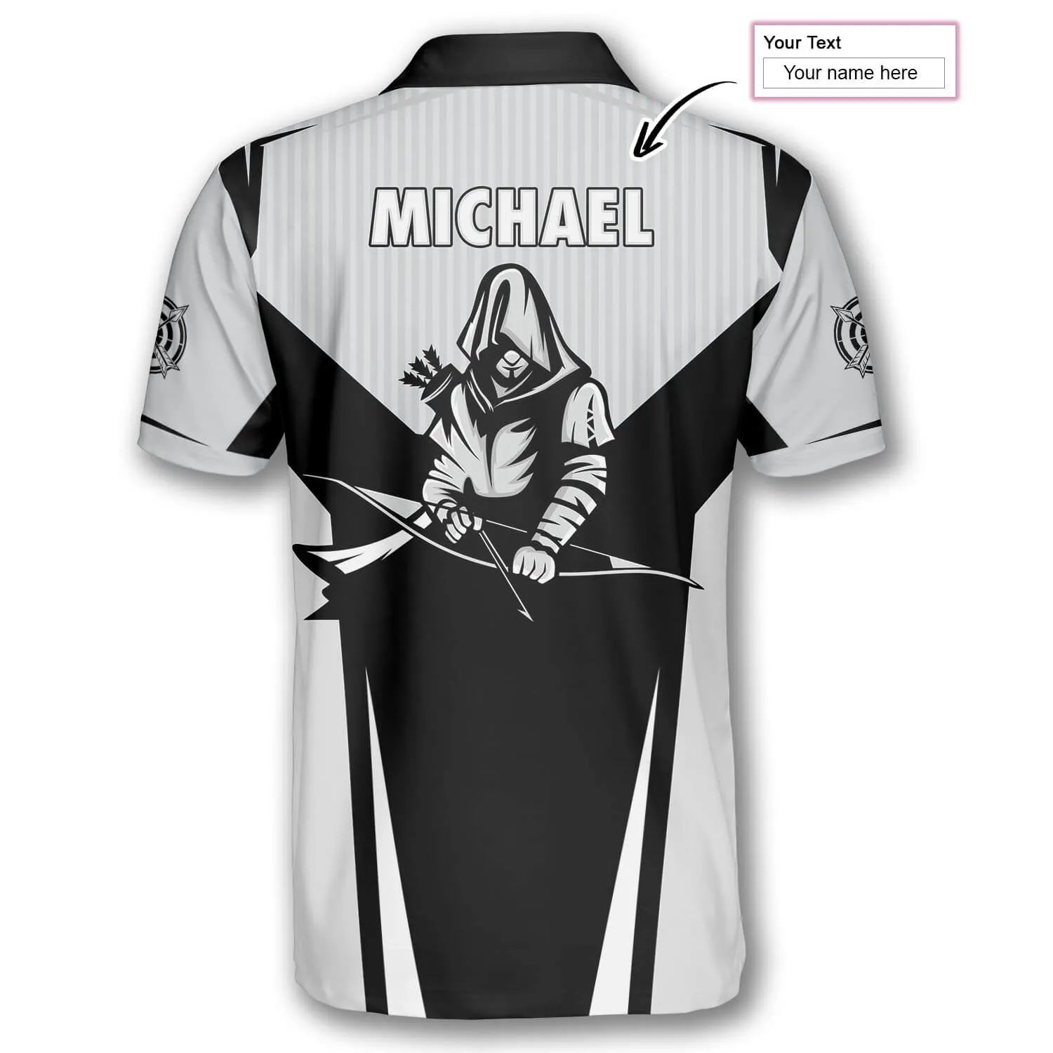 Archer Black White Version Custom Archery Shirts for Men, Personalized Archery Shirt