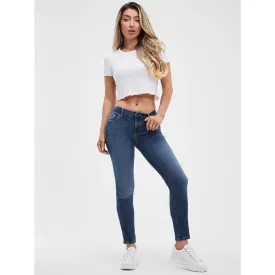 Blue Low Rise Curvy Skinny Jeans