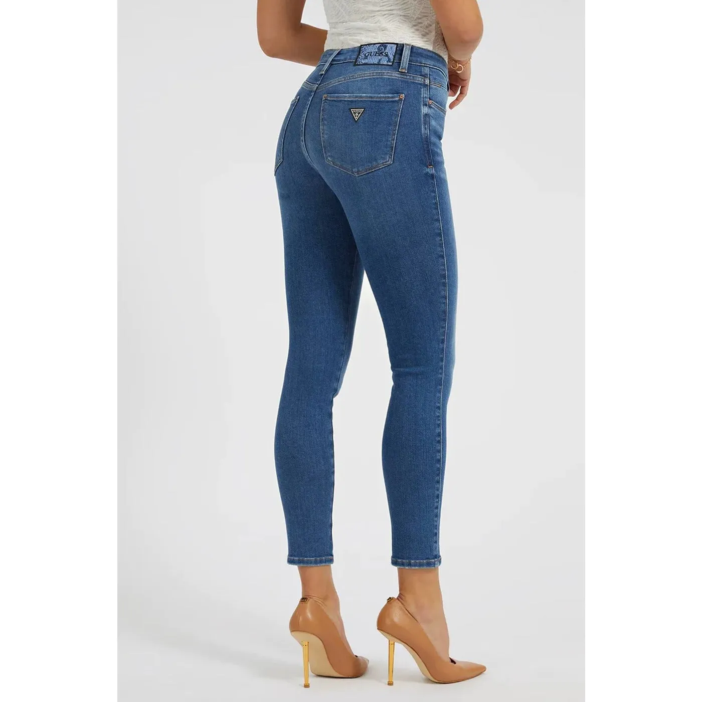 Blue Mid Rise Curvy Skinny Jeans