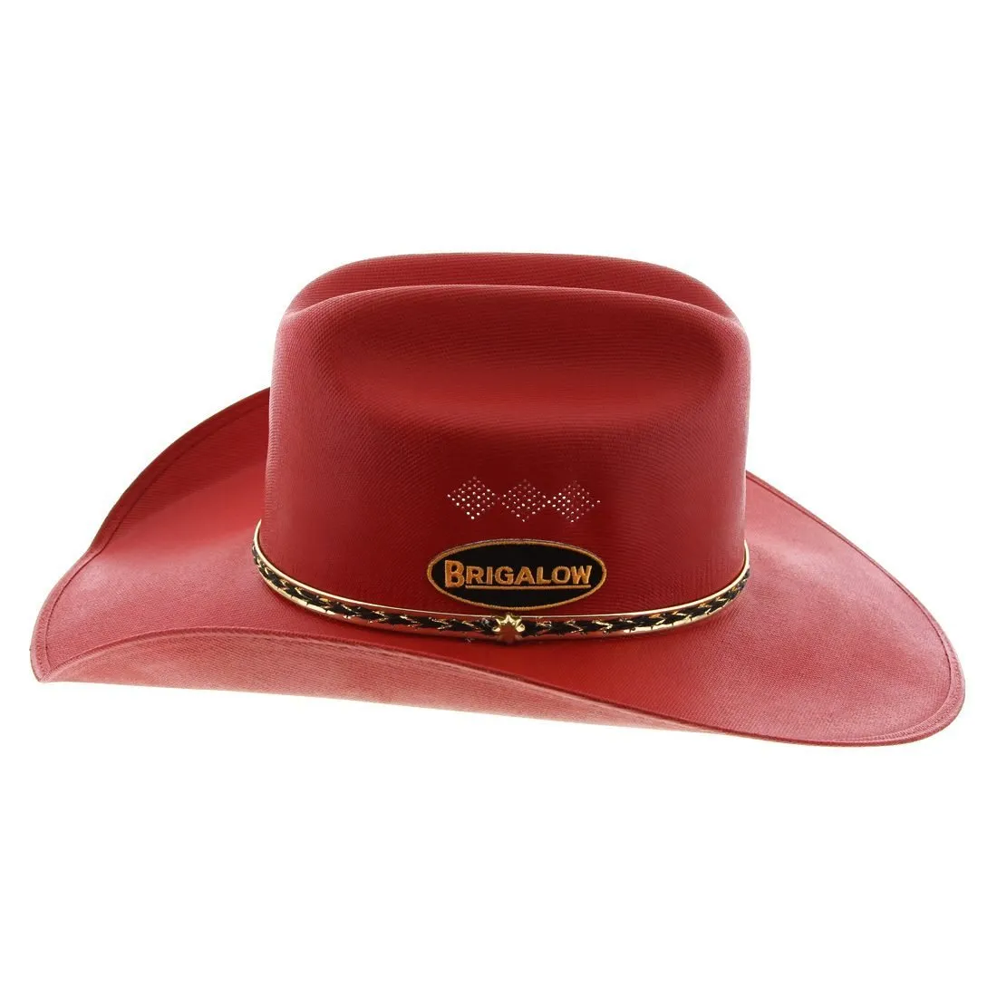 Brigalow Adults Coloured Straw Cheyenne Hat - Red