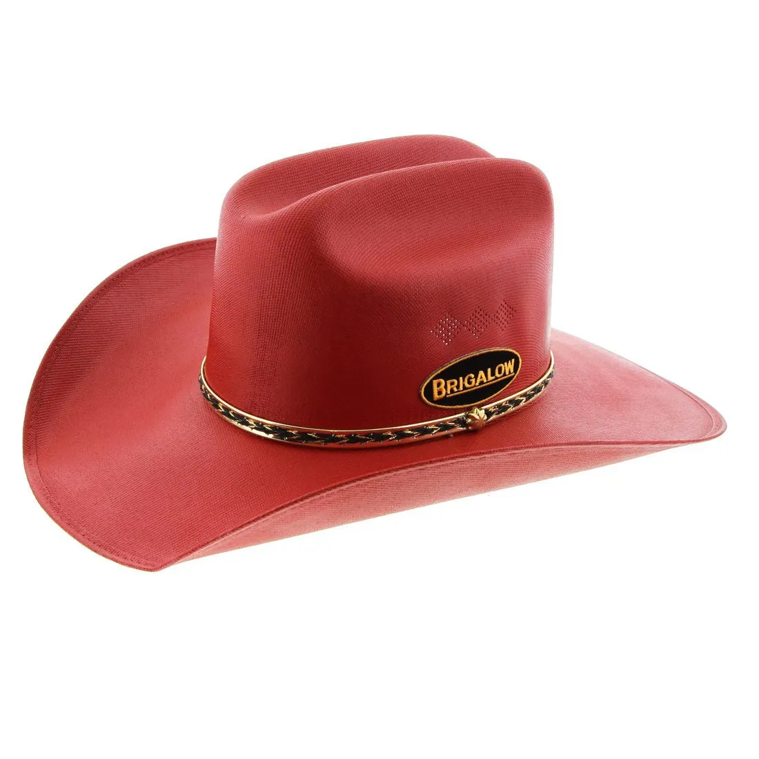 Brigalow Adults Coloured Straw Cheyenne Hat - Red