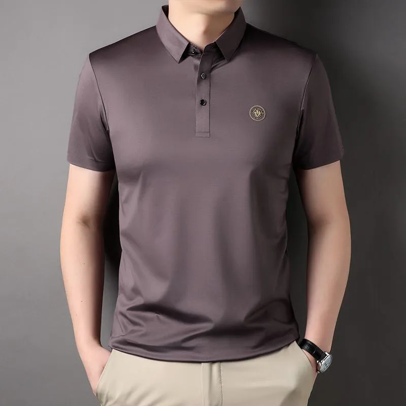 Business Premium Silky Casual Short Sleeve Polo Shirt