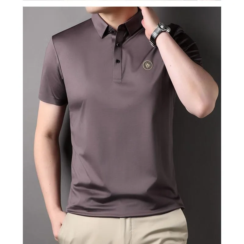 Business Premium Silky Casual Short Sleeve Polo Shirt