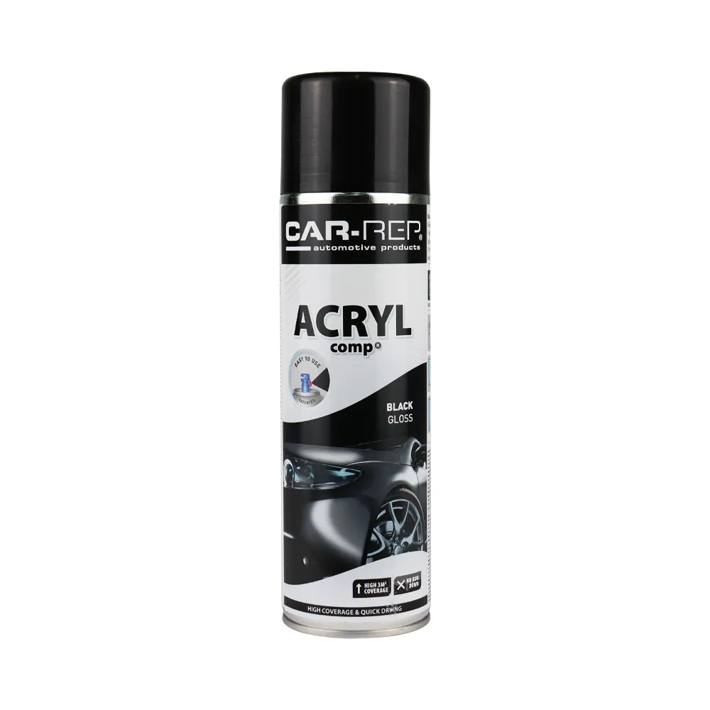 CAR-REP Professional Automotive Gloss Acrylic Aerosol 500ml Black