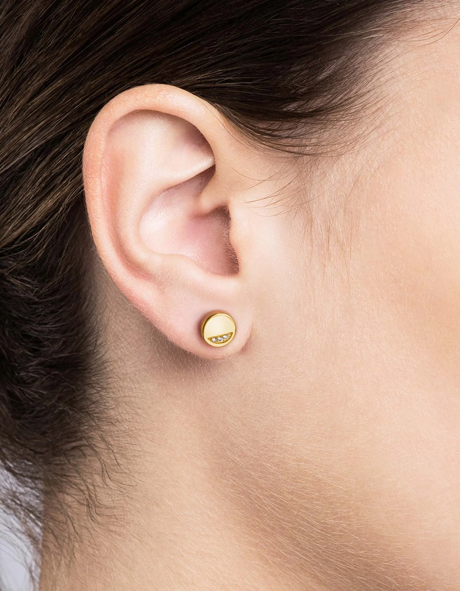 Circuit Studs, 14k Gold Pavé