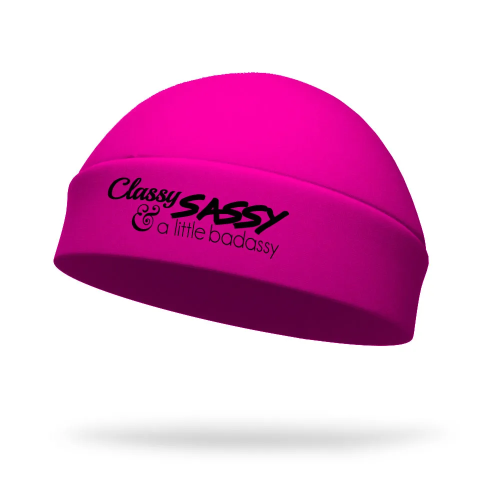 Classy Sassy and a Little Badassy Wicking Ponytail Hat - Black Logo