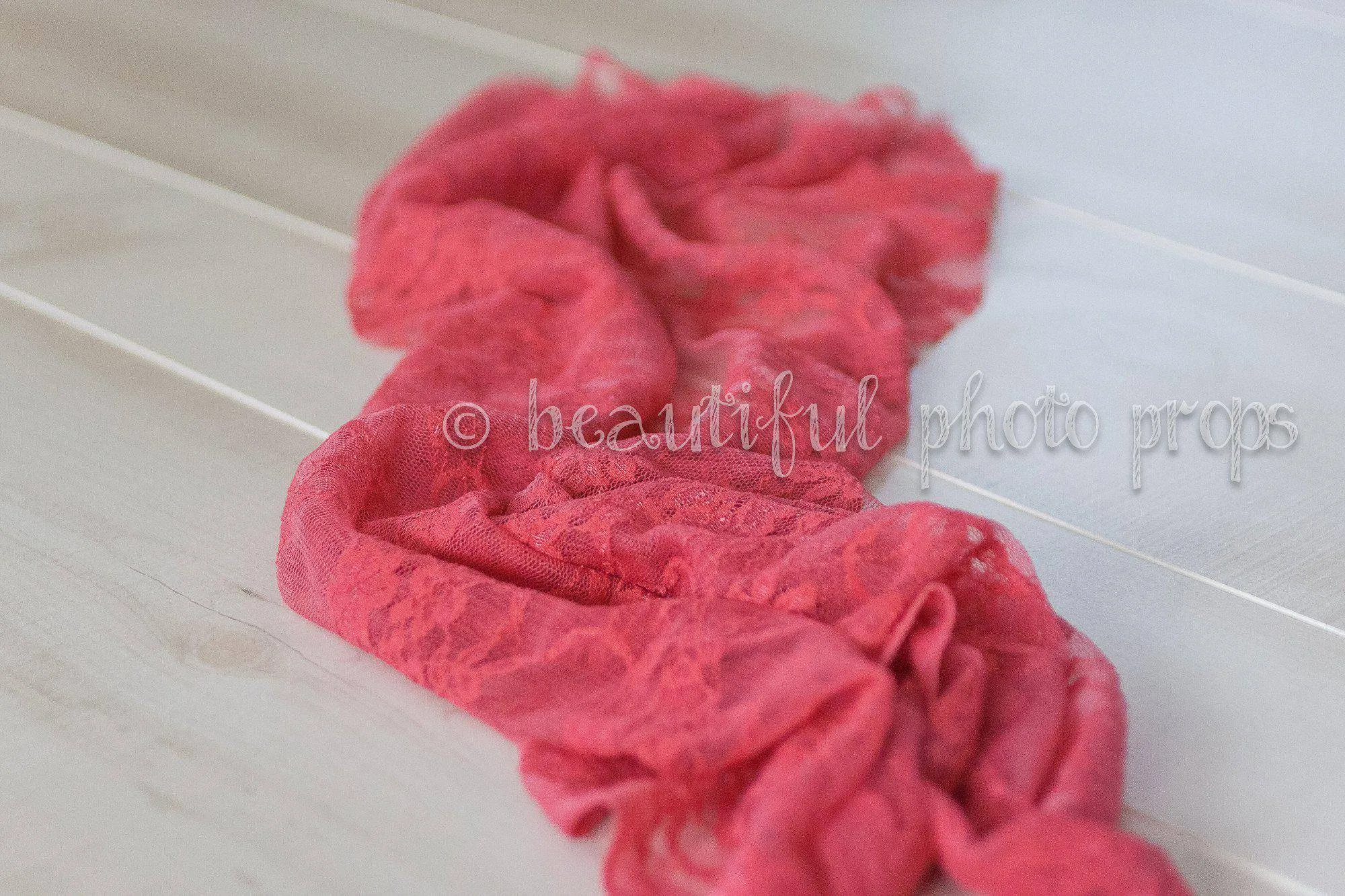 CLEARANCE Coral Stretch Lace Wrap   60X10