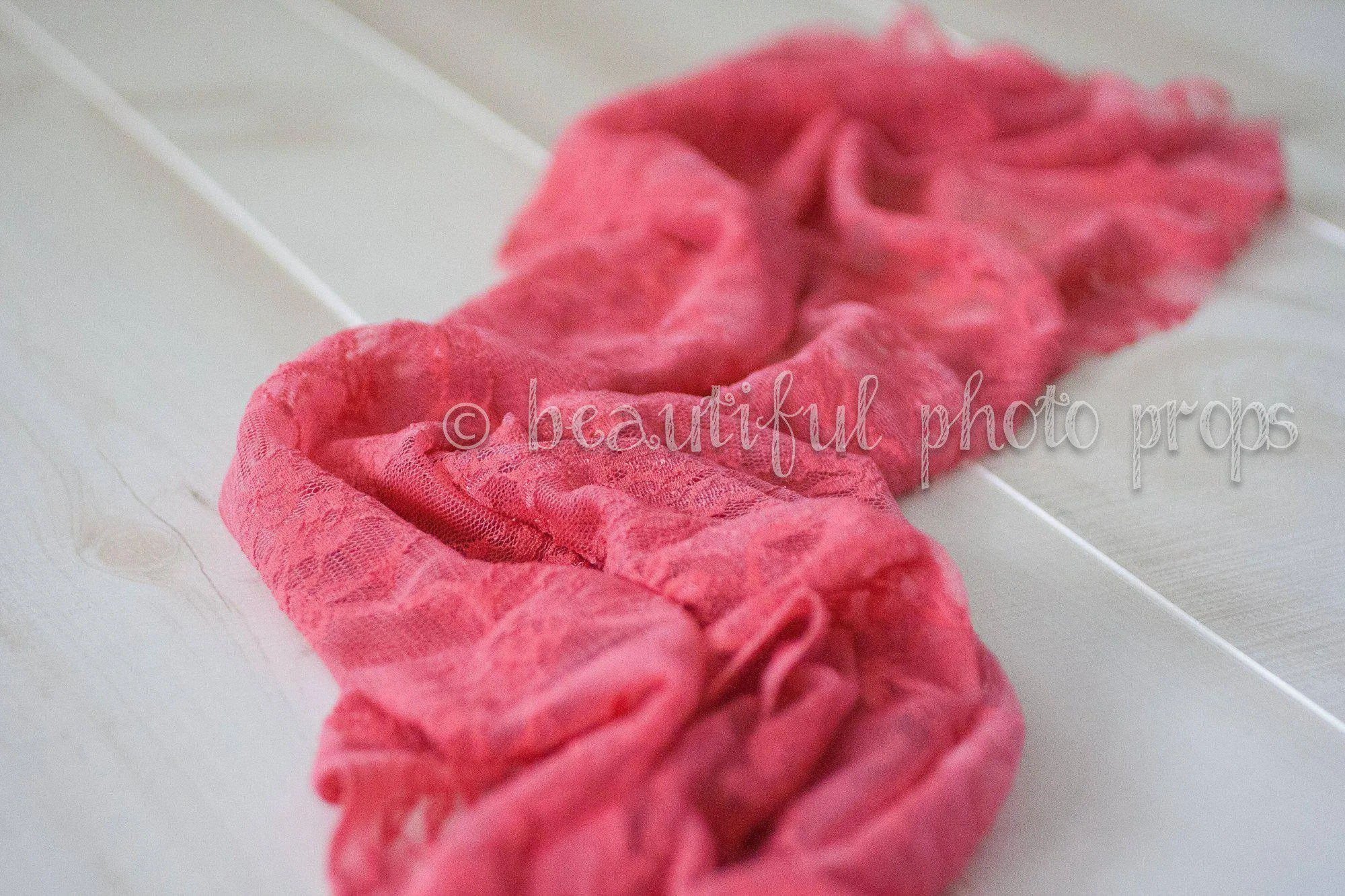 CLEARANCE Coral Stretch Lace Wrap   60X10