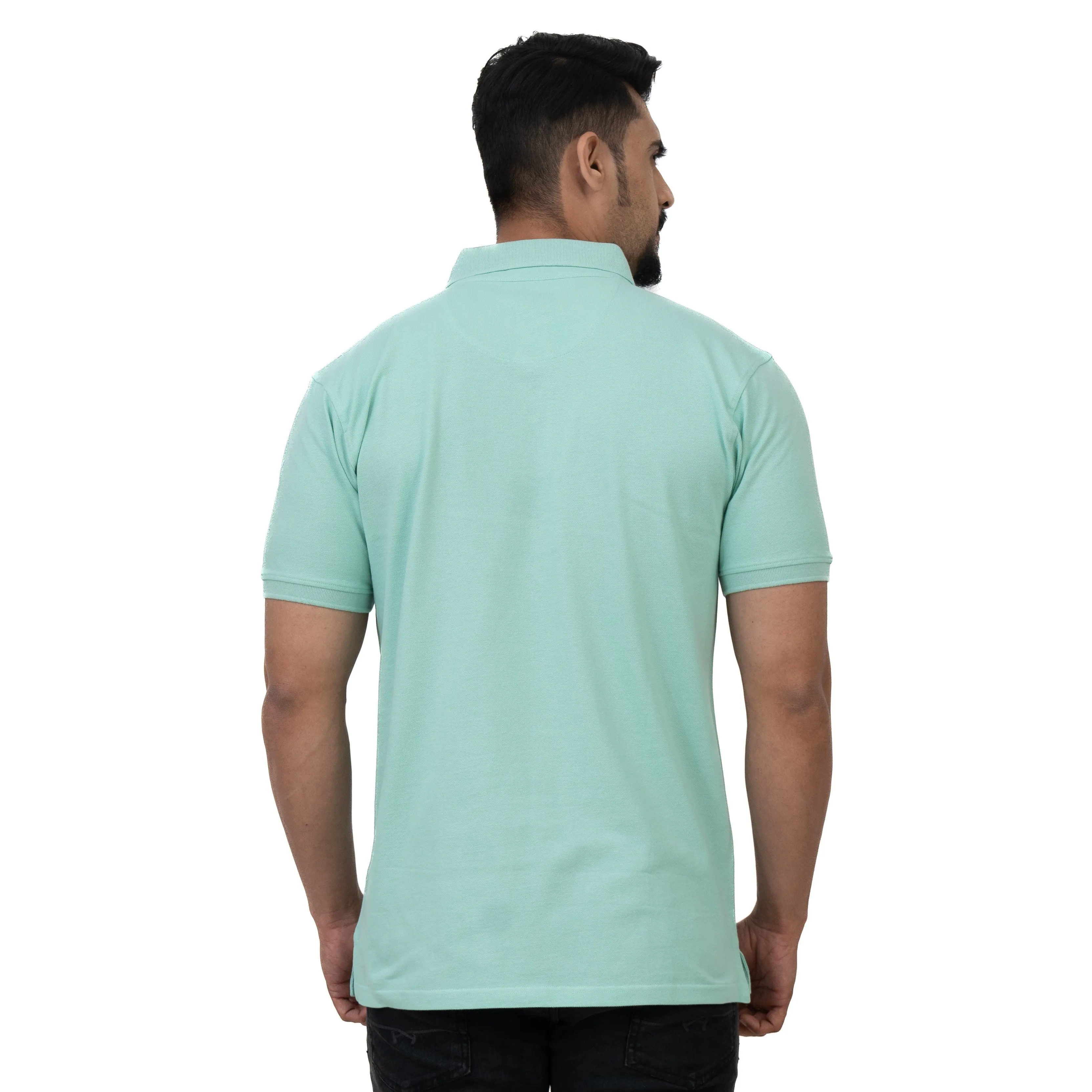 Cotstyle Cotton Fabrics Polo Short Length Plain Half Sleeve Casual & Daily Wear Men's T Shirts - Pack of 1 -  Litchen Colour