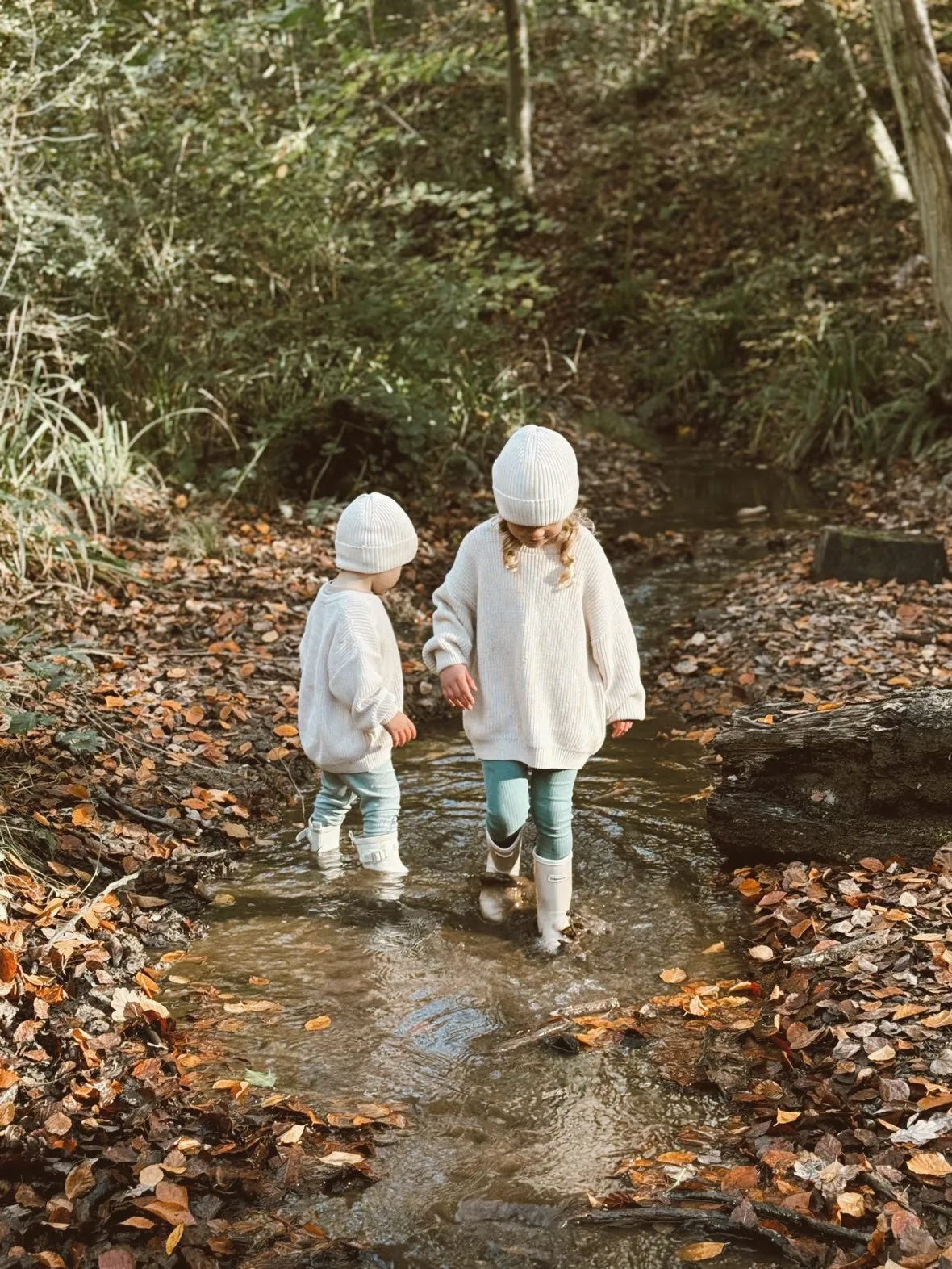 Cream Cotton Sweater & Hat Set