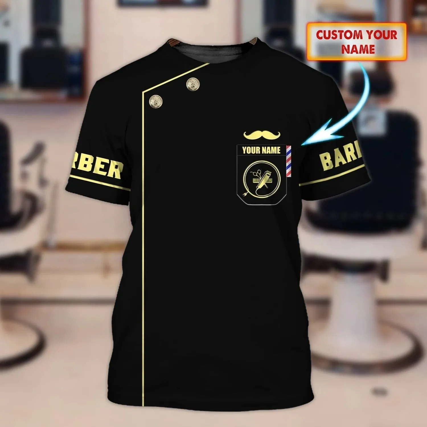 Custom With Name 3D T Shirt For A Barber, Barber Men Shirts, Barber 3D Tee Shirt For Him, Gift For Barber Friend