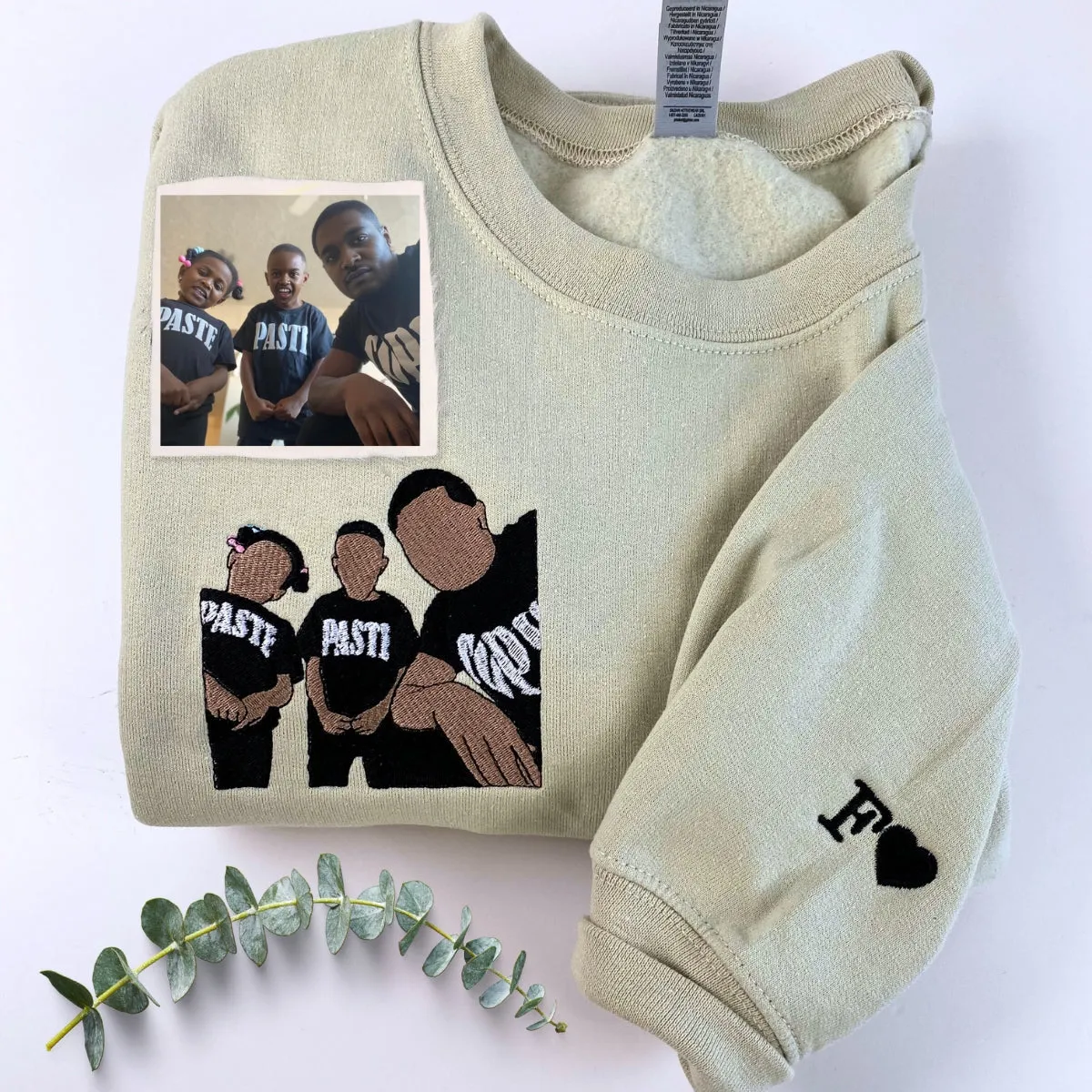 Daddy Sweatshirt or Hoodie, Embroidered Gift for Daddy with Photo Portrairt