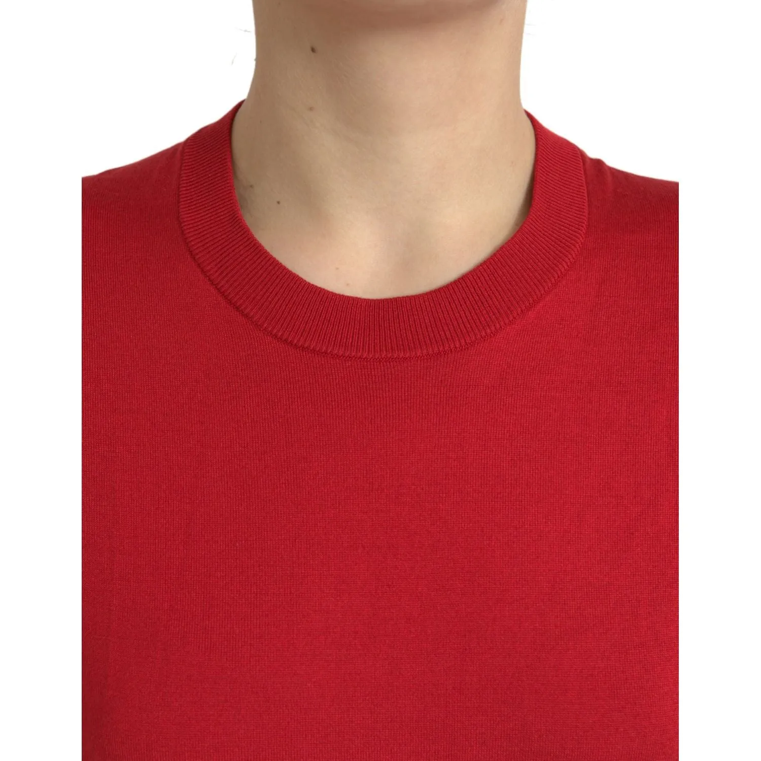 Dolce & Gabbana Silk Red Crew Neck Top