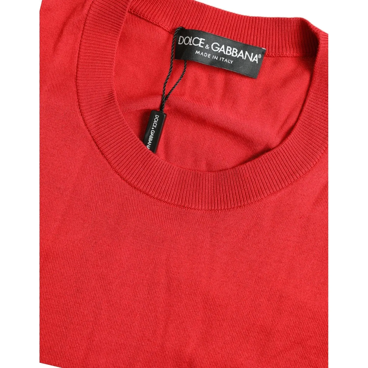 Dolce & Gabbana Silk Red Crew Neck Top