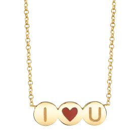 Enamel Heart Initial Necklace