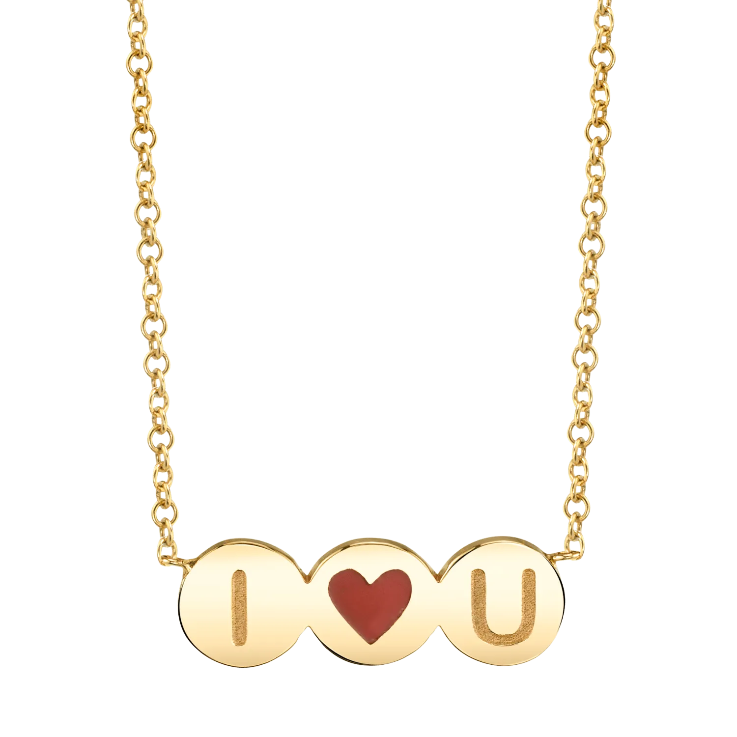 Enamel Heart Initial Necklace