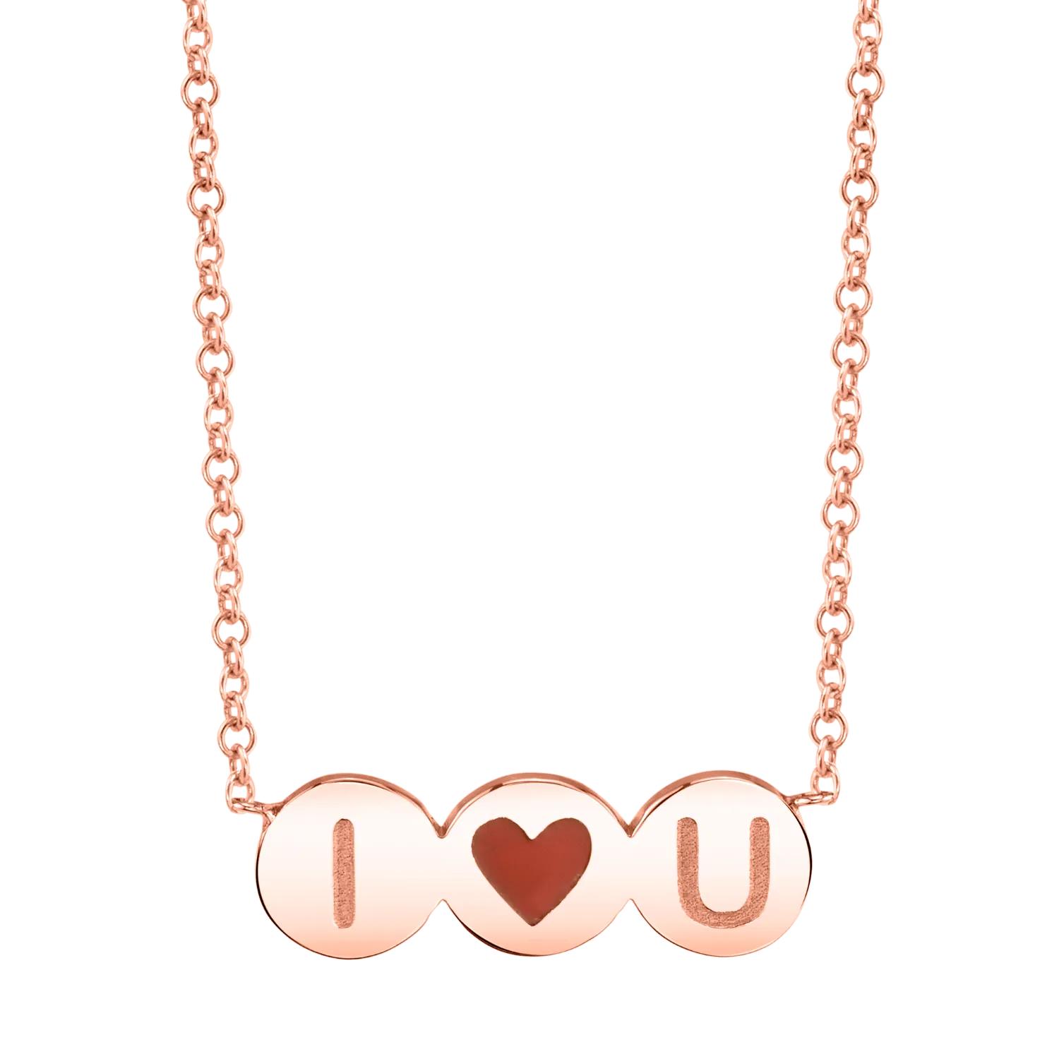 Enamel Heart Initial Necklace