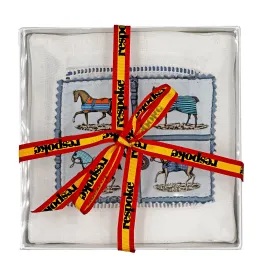 EQUESTRIAN White Cocktail Napkins - Set of Four