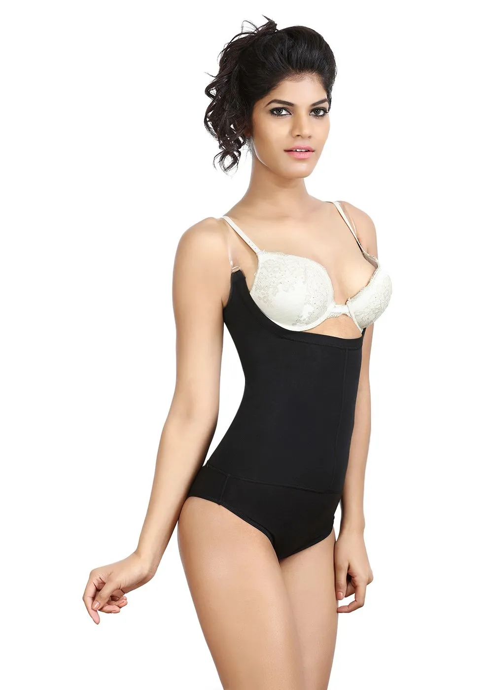 Womens Full Body Shapewear Panty with Transparent Straps - Enhanced Support and Comfort