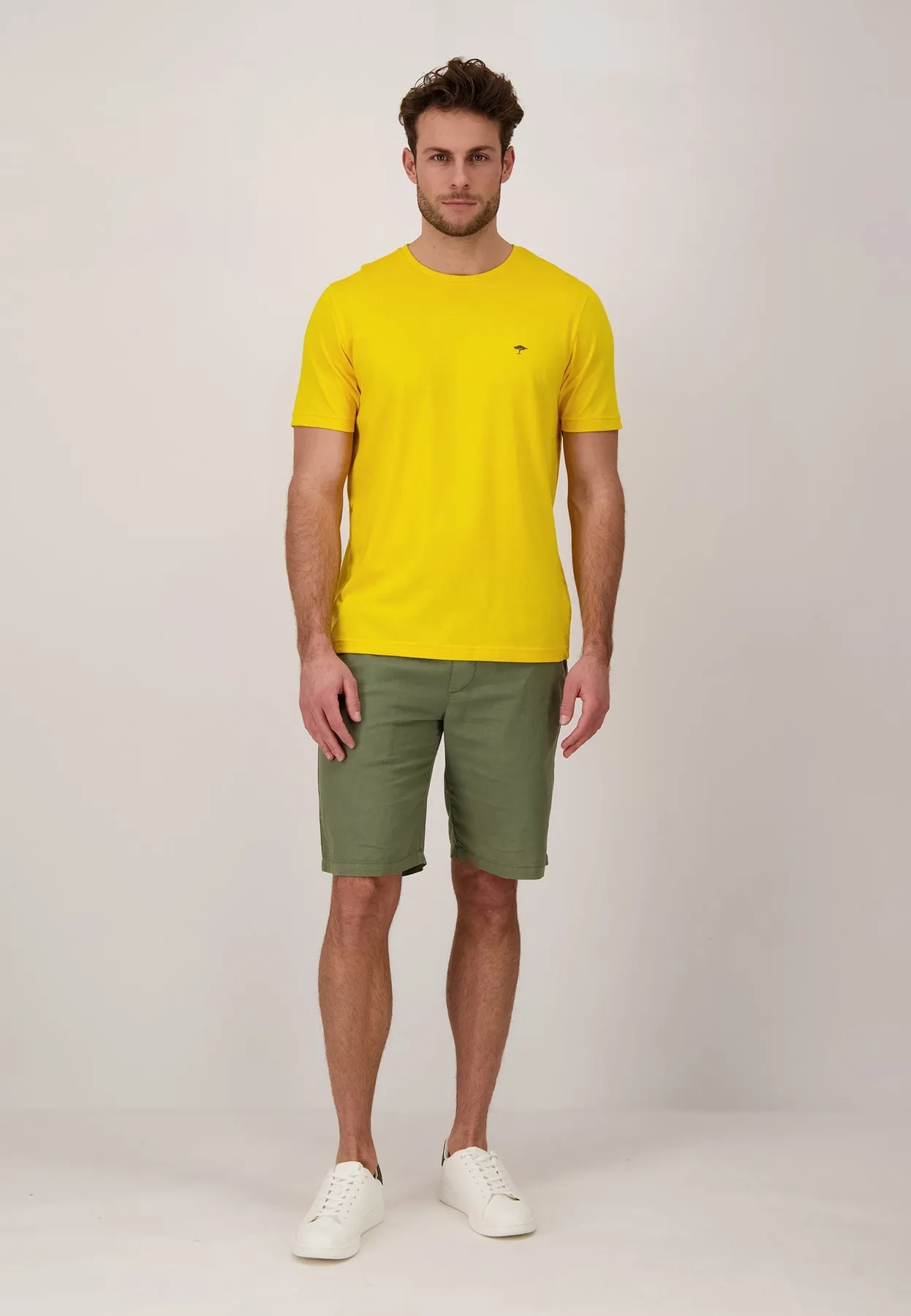 FYNCH HATTON Cotton Jersey T-Shit in Yellow