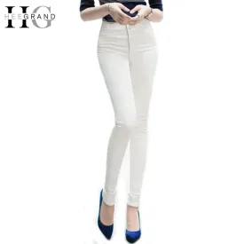 HEE GRAND 2017 Spring Skinny Slim High Waist Woman Sexy 2 Colors Jeans Full Length Pencil Women Jean Pants WKL602