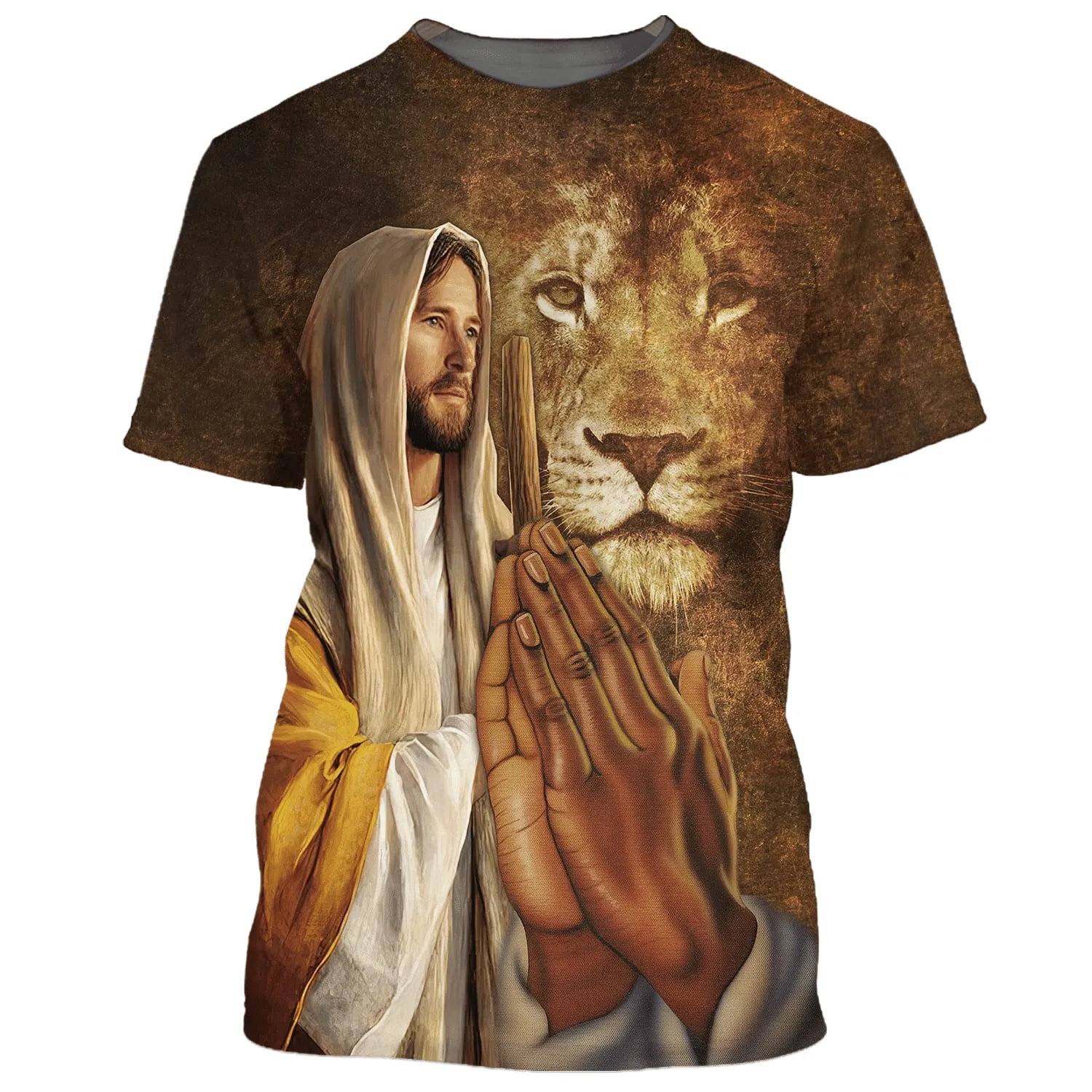 I Can Do All Things Through Christ Who Strengthens Me Shirts - Jesus Hands And The Lion 3D All Over Printed Shirt for Men and Women