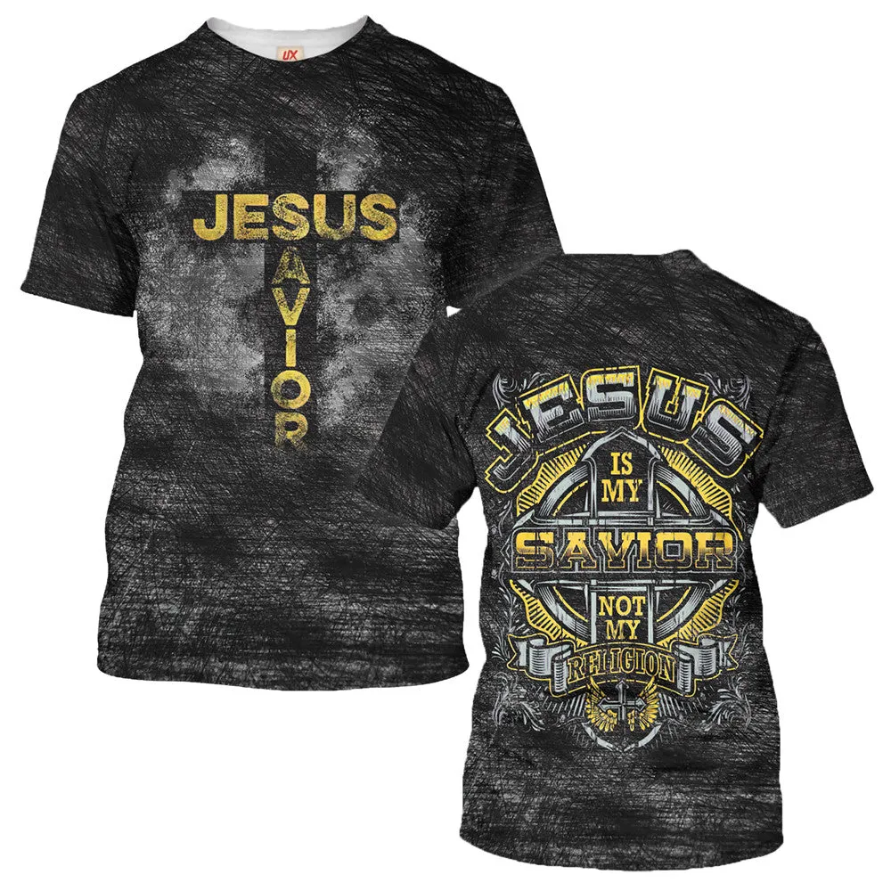 Jesus Is My Savior Not My Religion Cross 3d All Over Print Shirt - Christian 3d Shirts For Men Women