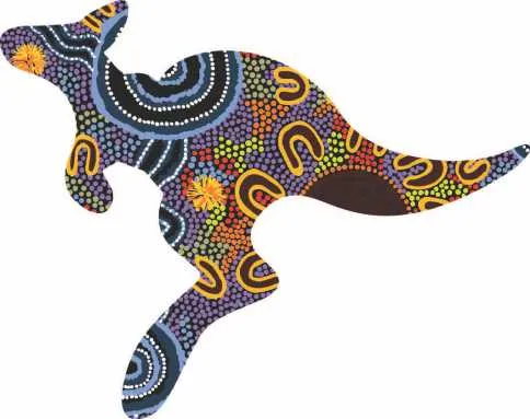 Kangaroo Shaped Flexi Magnet - Women Gathering At Waterholes By Merryn Apma