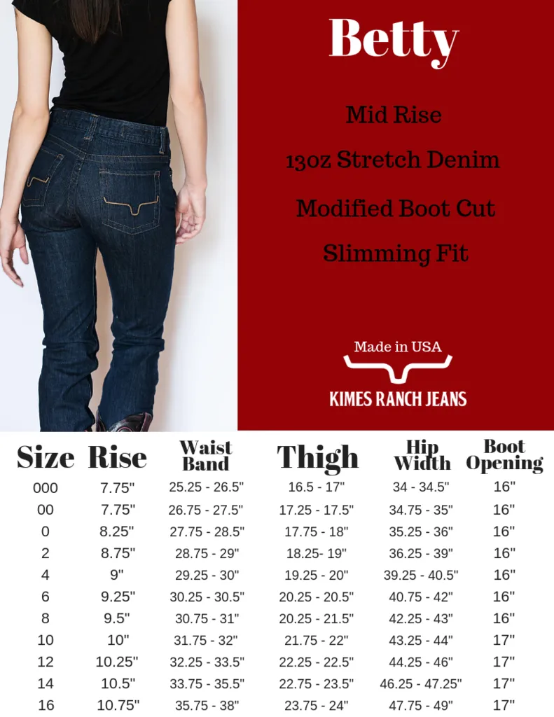 Kimes Ranch USA Ladies Betty Jeans - 32", 34", 36" and 38" Leg