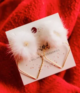 #L751 White Puffs Earrings (PREORDER)