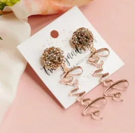 #L755 Rose Gold Bling Bride Earrings (PREORDER)