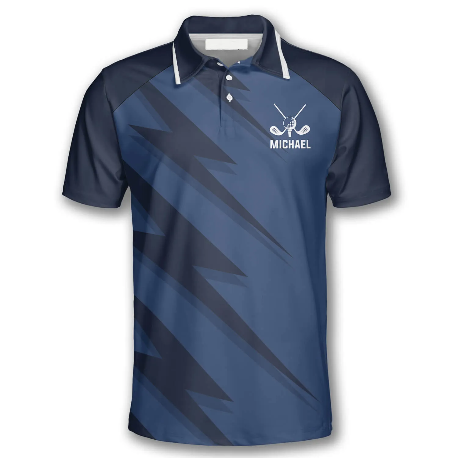 Lightning Blue Custom Golf Polo Shirts for Men