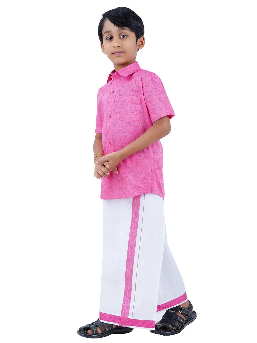 Like Father Like Son Full Sleeves Combo Set Pink