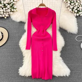 Long Sleeve Knitted Dress      S4257