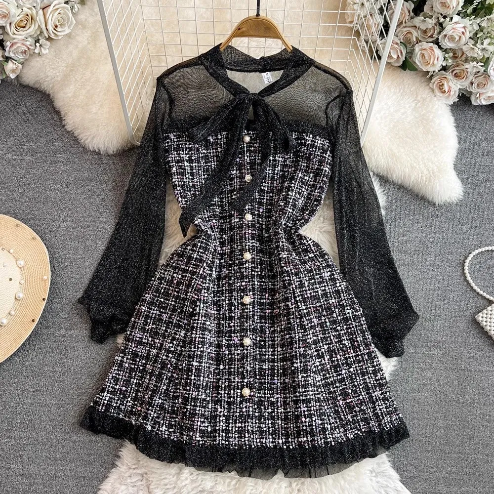 long-sleeved A-line dress       S4200