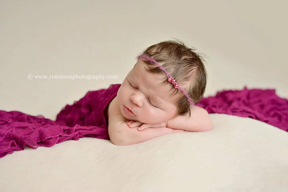 Magenta Pink Ruffle Stretch Knit Baby Wrap