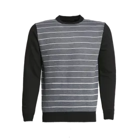 Man’s Crew Neck Knitted Sweater With Stripe Print