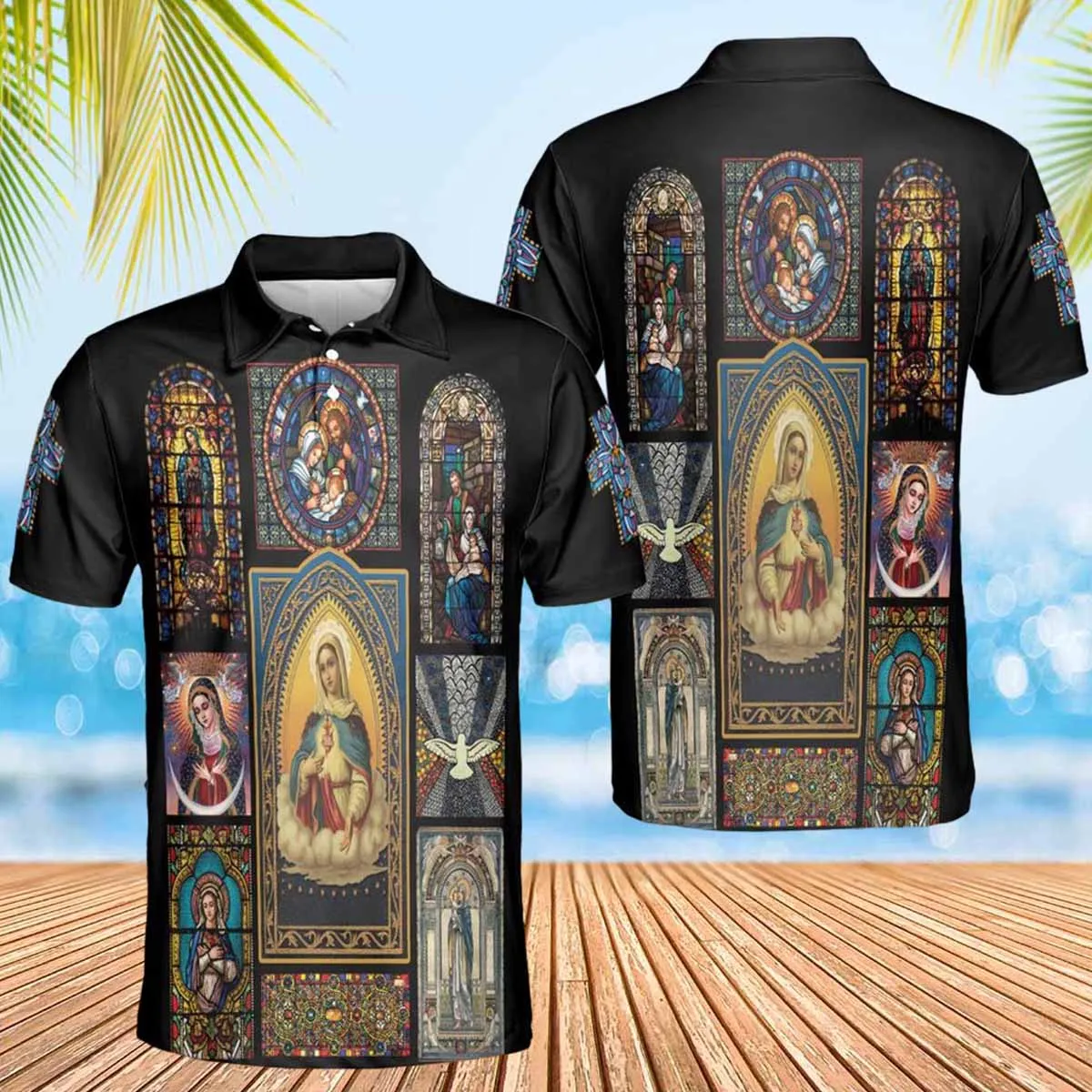 Mary Mother Of Jesus Polo Shirts - Christian Shirt For Men And Women