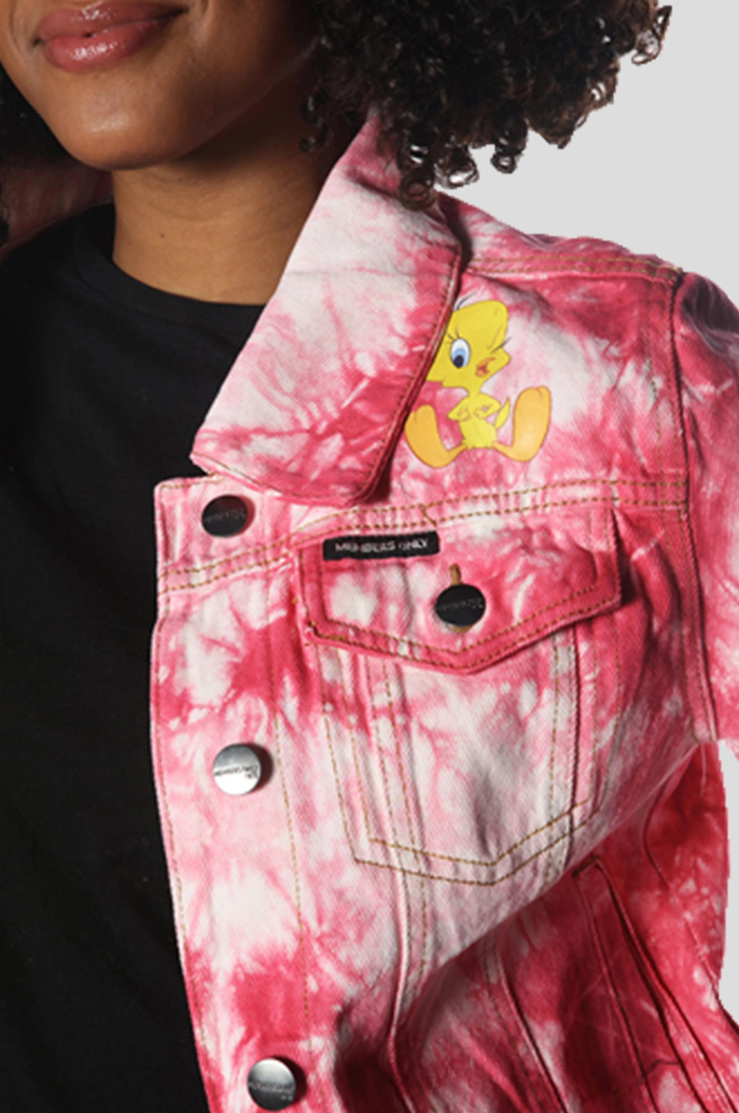 Members Only Women's Bull Denim Looney Tunes Trucker Jacket