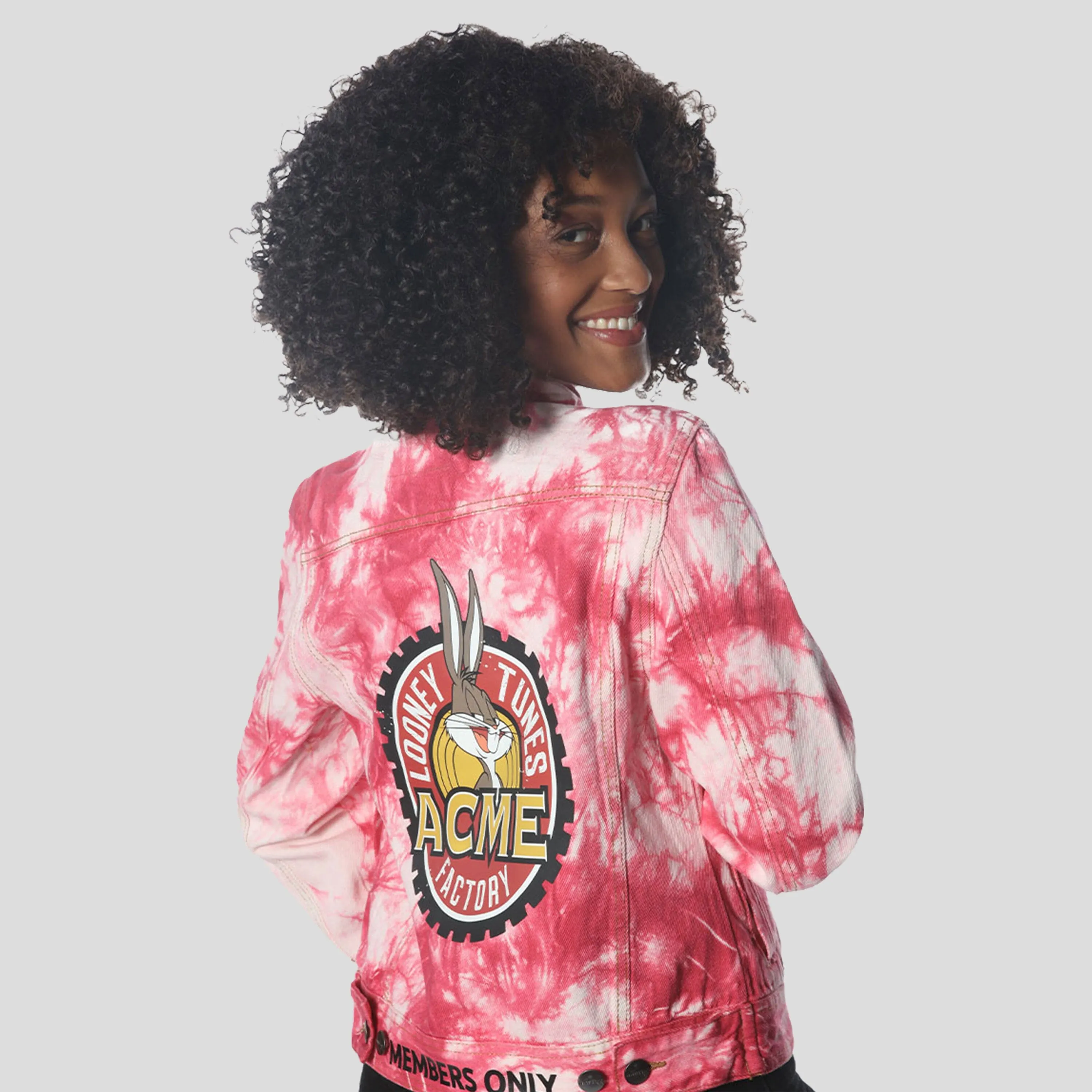 Members Only Women's Bull Denim Looney Tunes Trucker Jacket