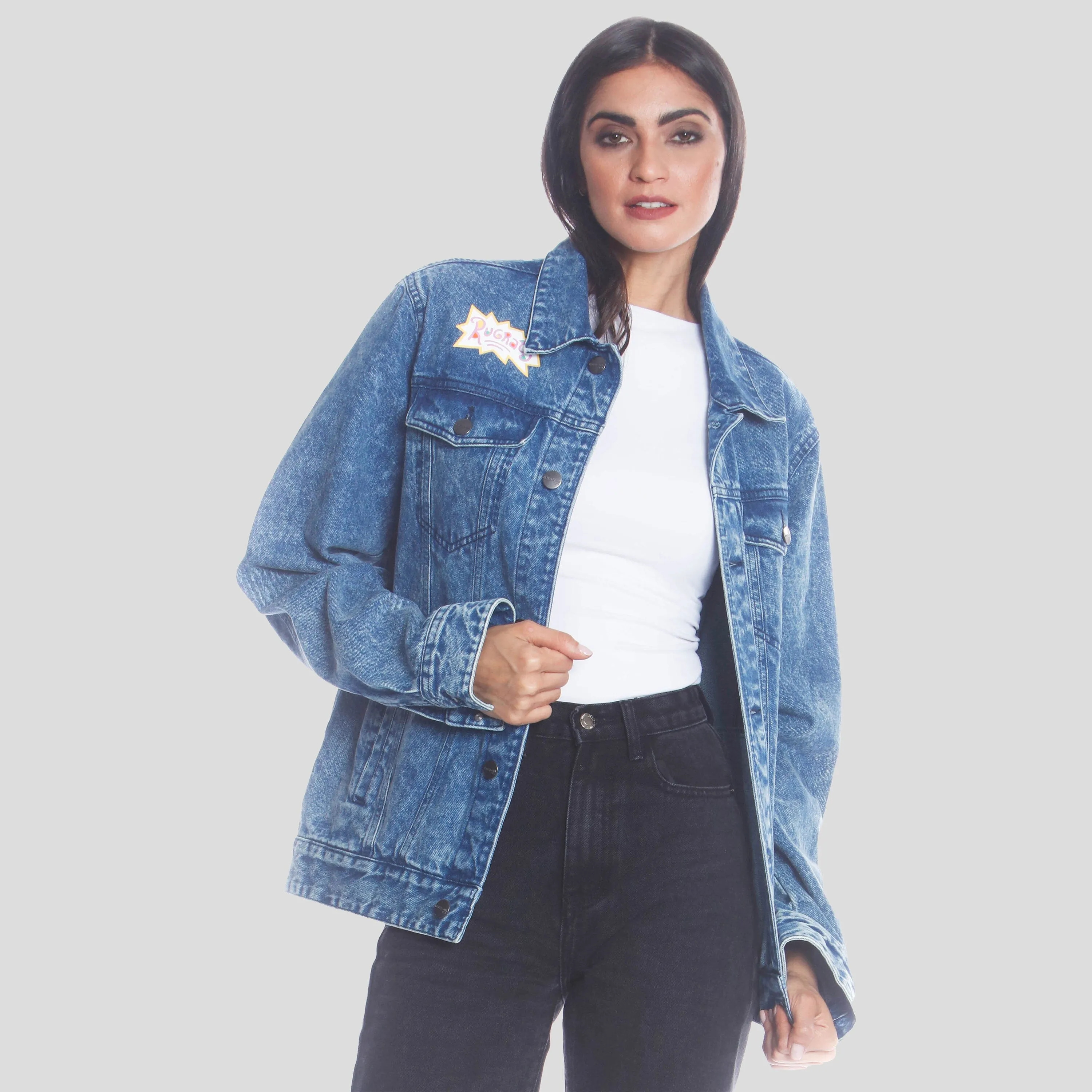 Members Only Women's Chucky Placement Denim Oversized Jacket